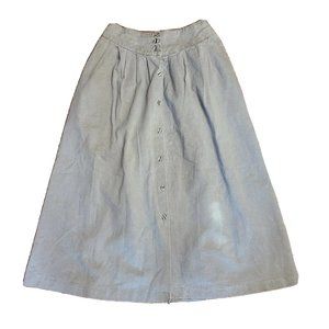 COLONIAL OUTPOST Solid All Tan Button Front Skirt Modesty Womens Size M Medium